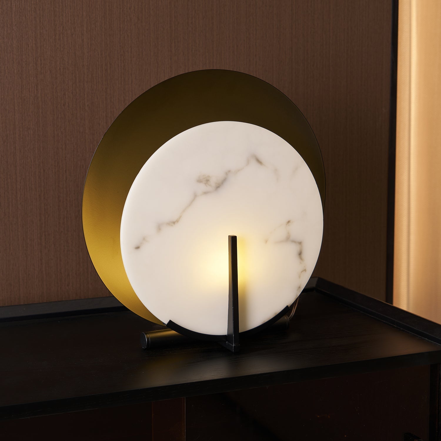 Zorinisra Half Moon Alabaster Table Lamp - Letslighting