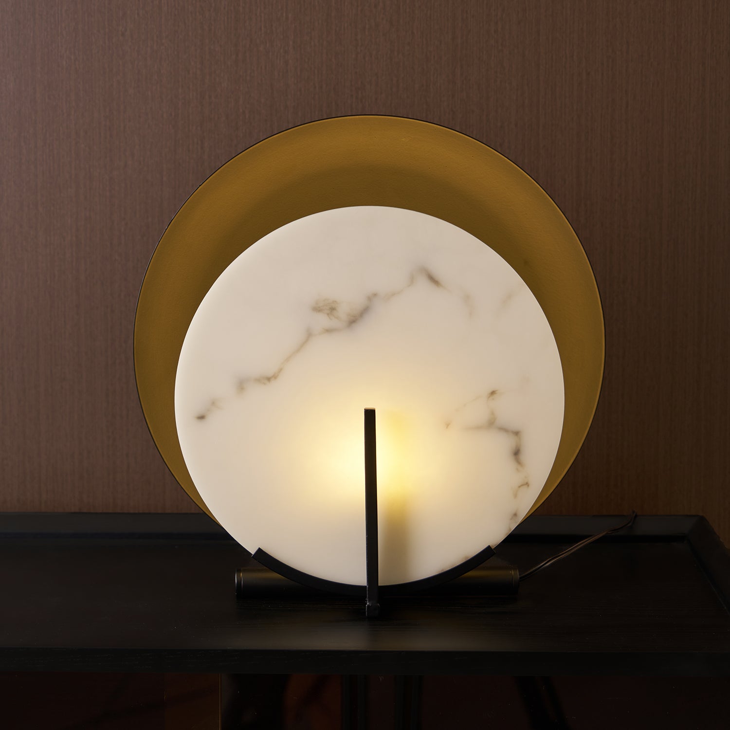 Zorinisra Half Moon Alabaster Table Lamp - Letslighting