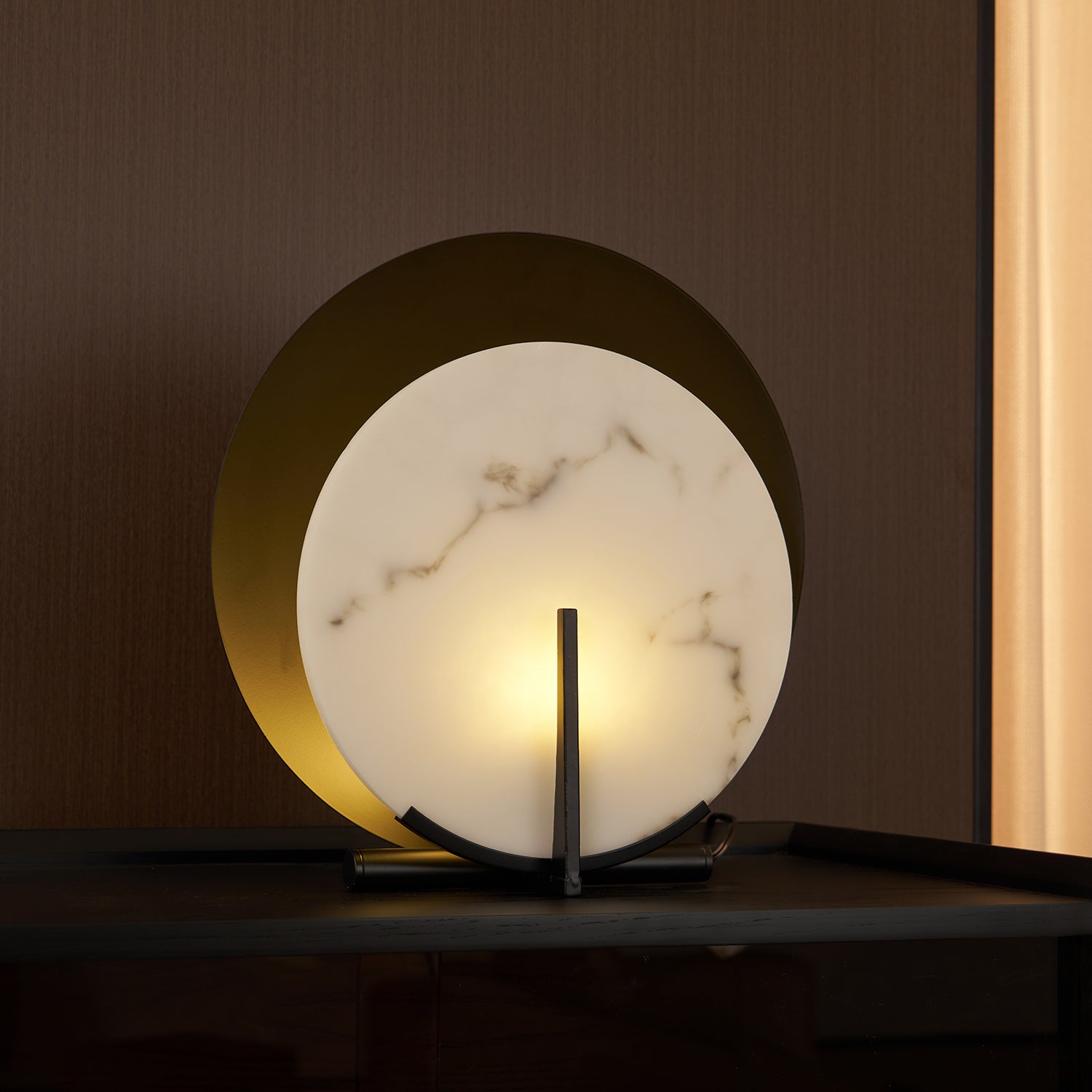 Zorinisra Half Moon Alabaster Table Lamp - Letslighting