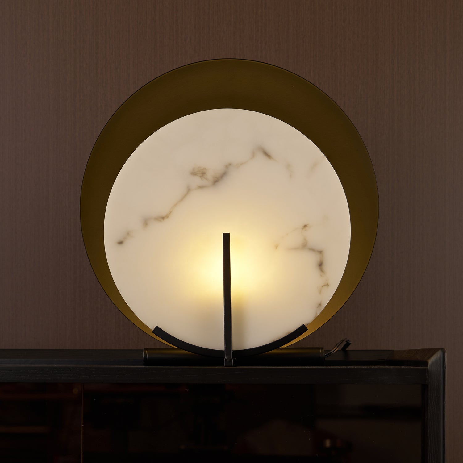 Zorinisra Half Moon Alabaster Table Lamp - Letslighting