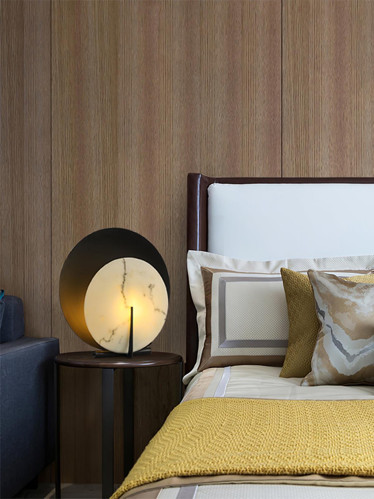 Zorinisra Half Moon Alabaster Table Lamp - Letslighting