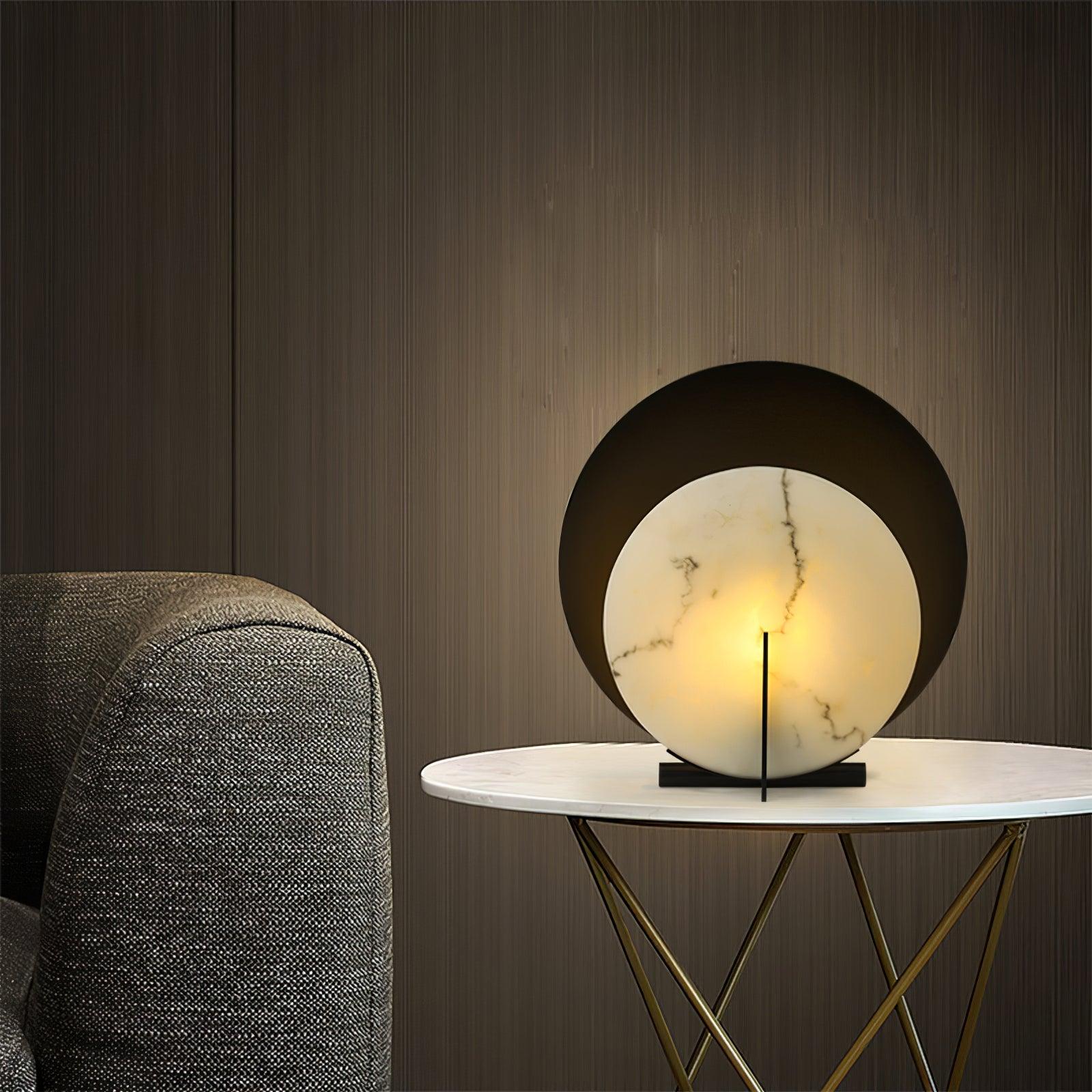 Zorinisra Half Moon Alabaster Table Lamp - Letslighting