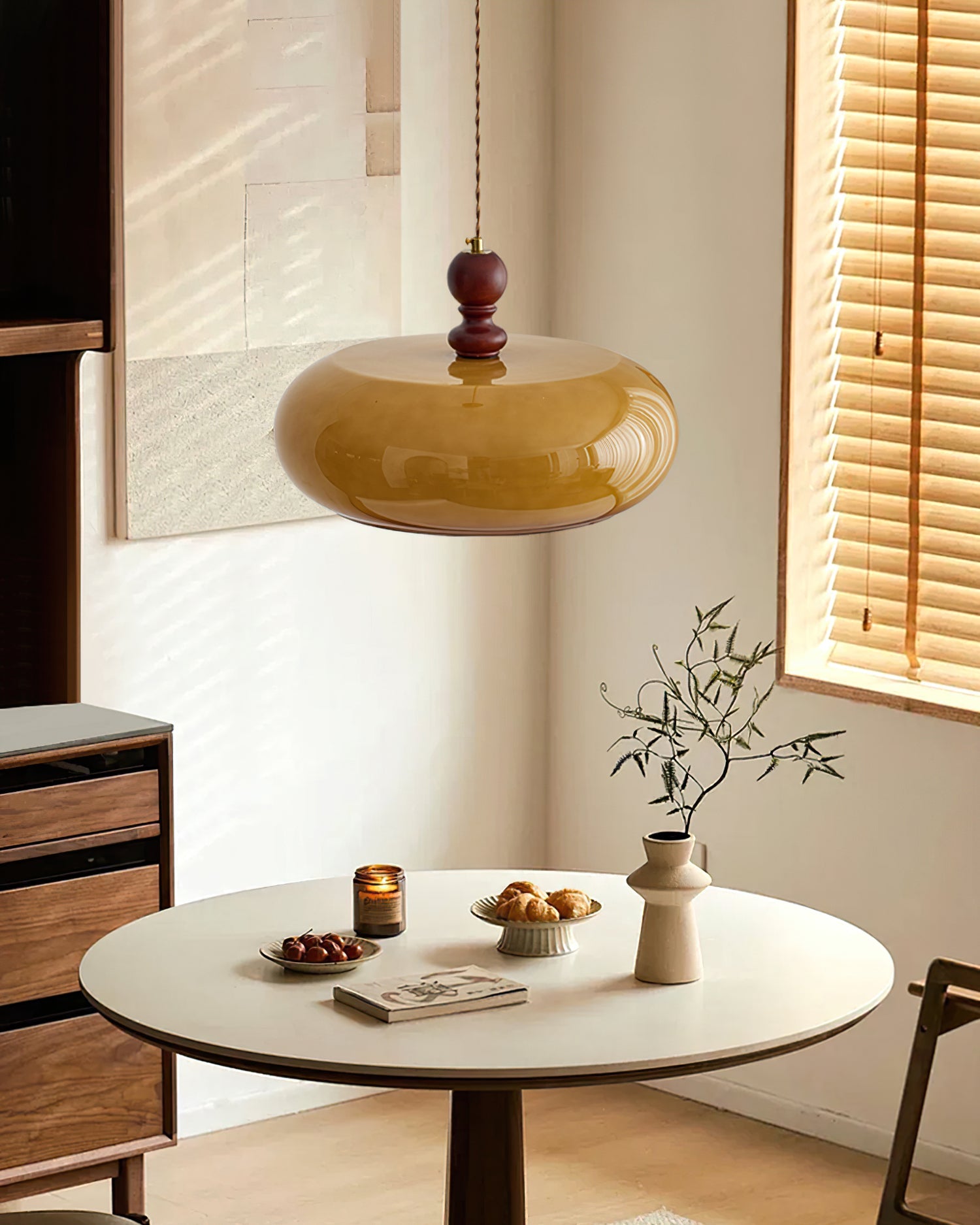 Eldom Amber Glass Shade Pendant Light - Letslighting
