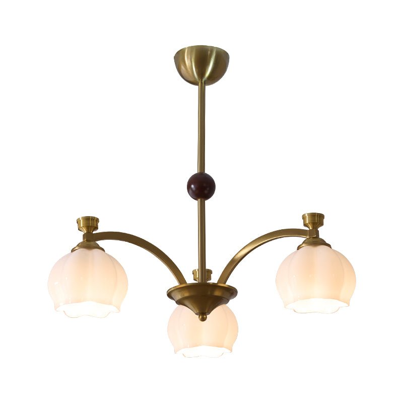 Alshaarae Traditional Premium Arc Wood Glass Chandelier - Letslighting