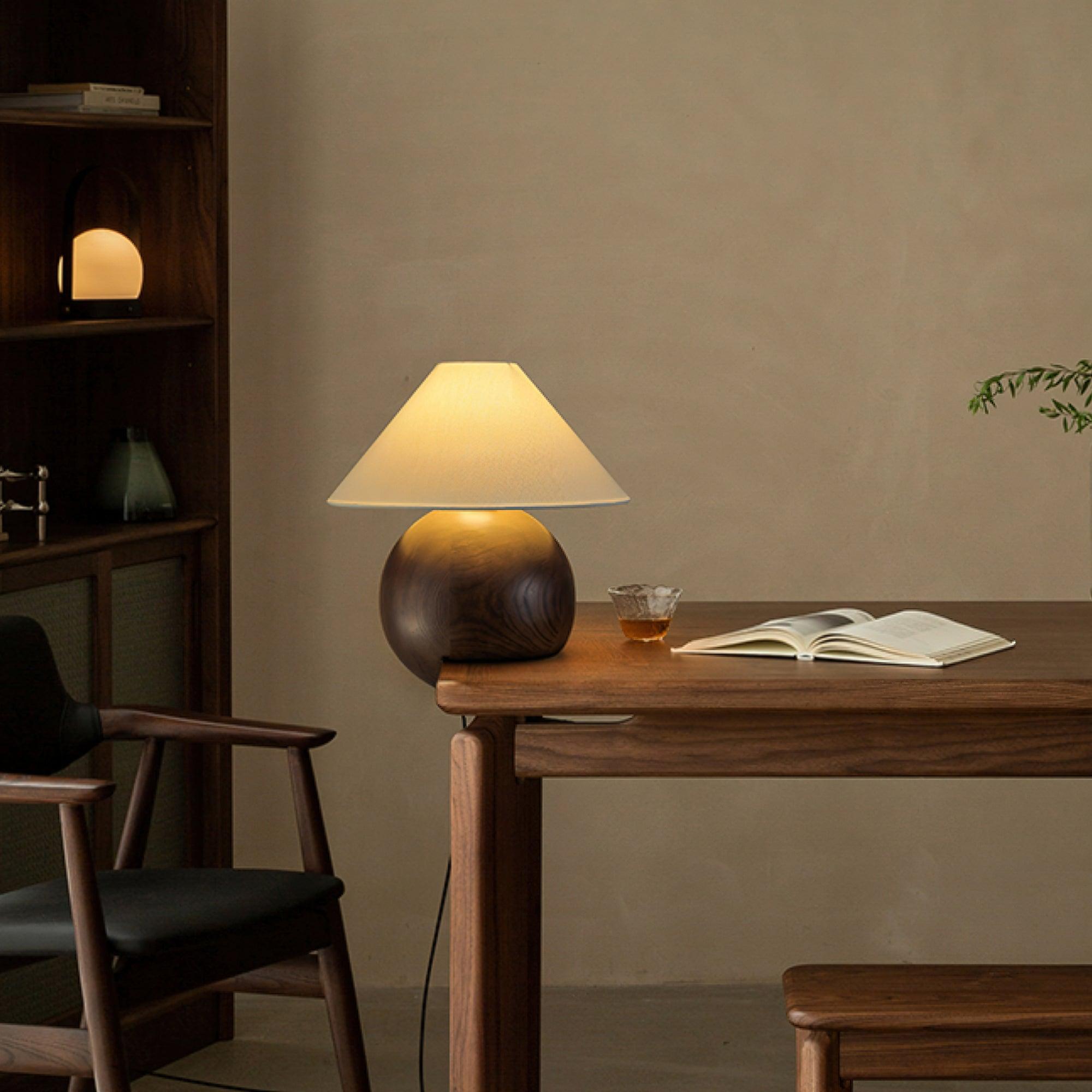 Halise Wood Organic Table Lamp - Letslighting