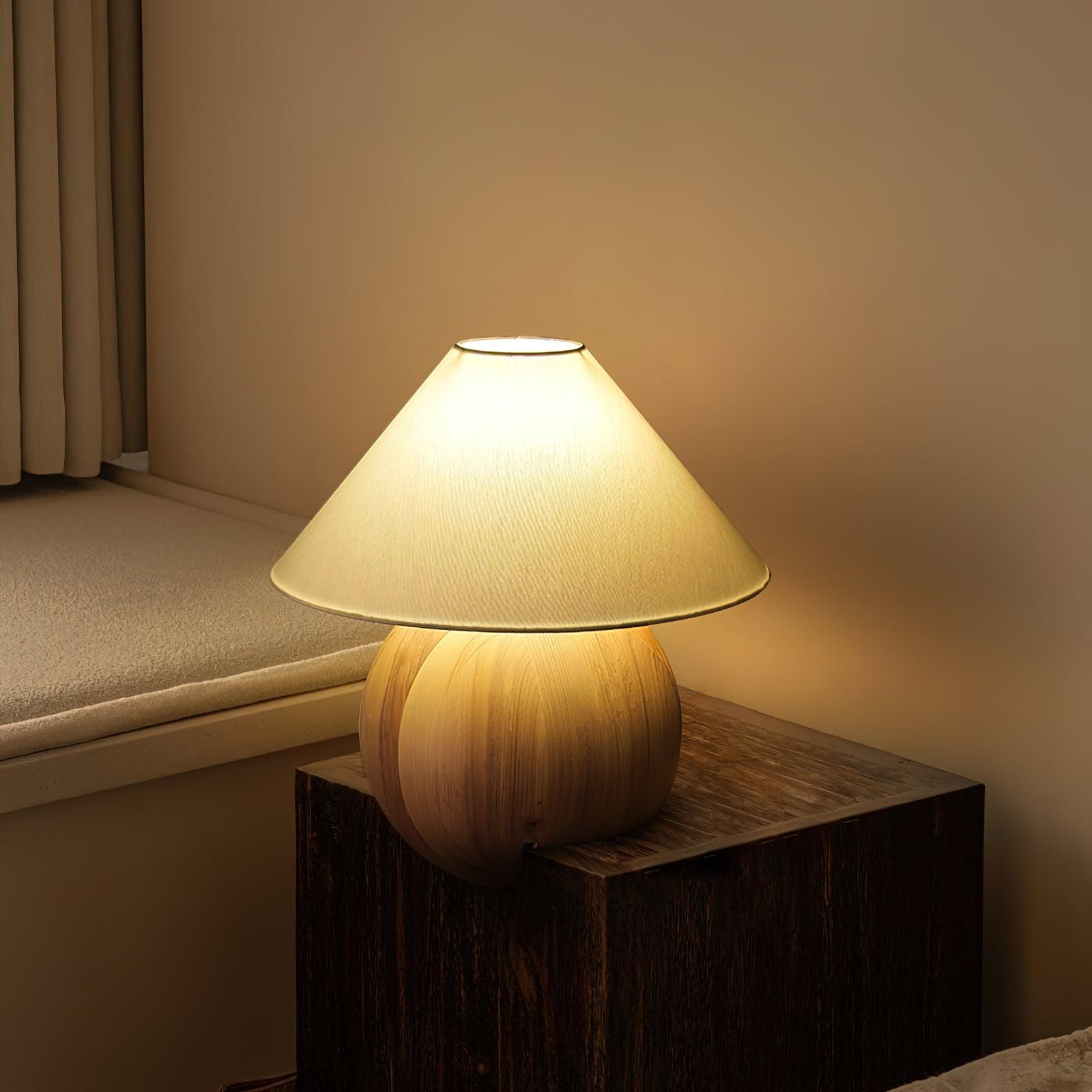 Halise Wood Organic Table Lamp - Letslighting