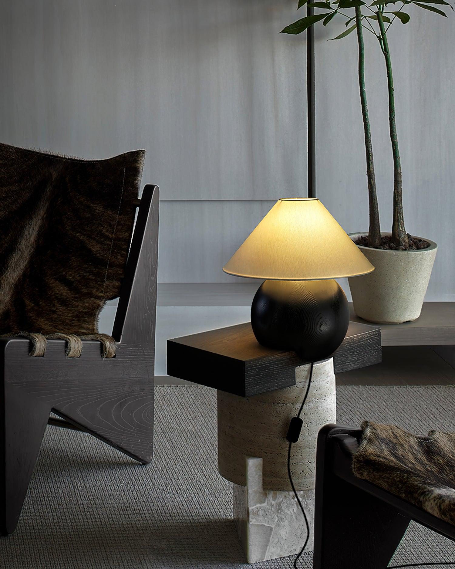 Halise Wood Organic Table Lamp - Letslighting