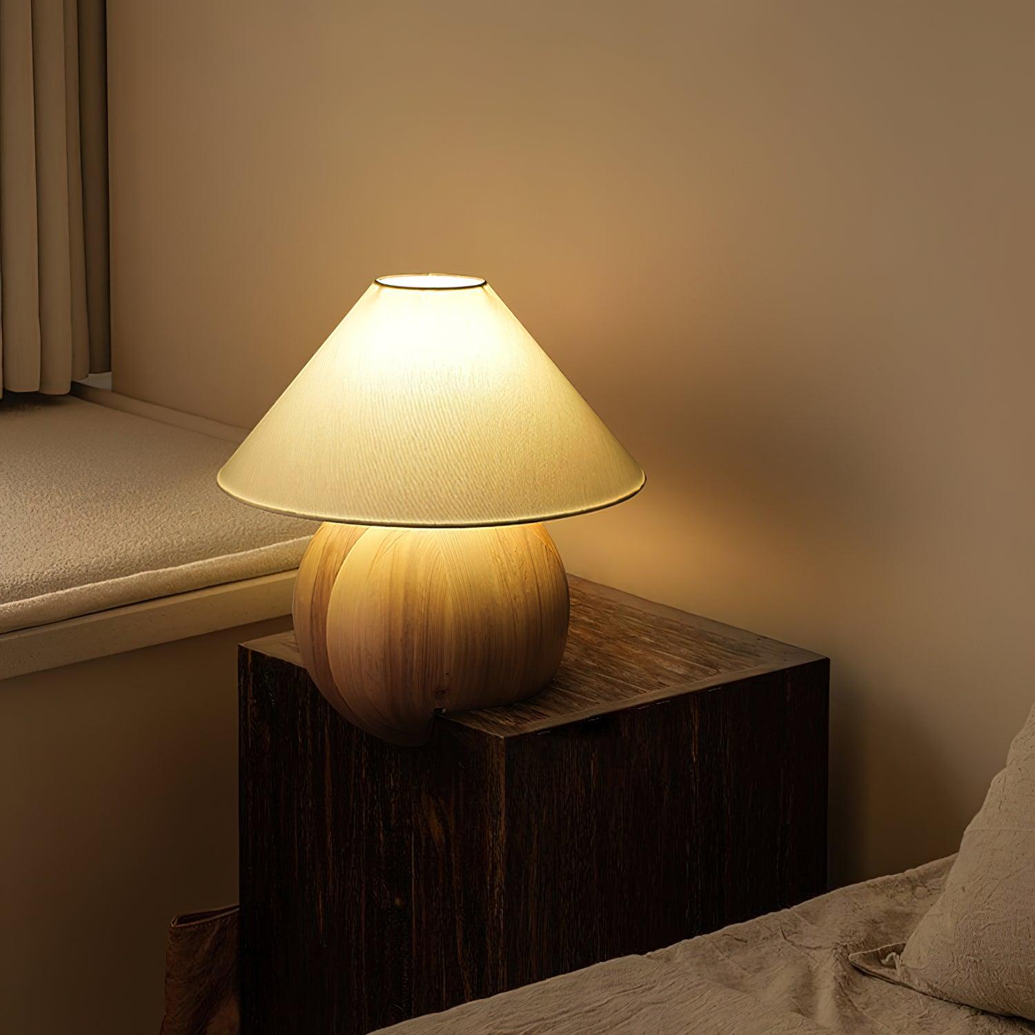 Halise Wood Organic Table Lamp - Letslighting