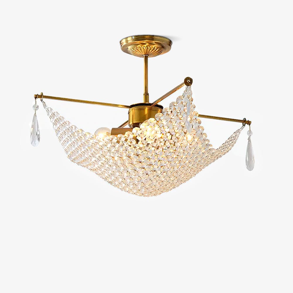 Lustra Chandelier with Crystal Strands and Crystal - Letslighting