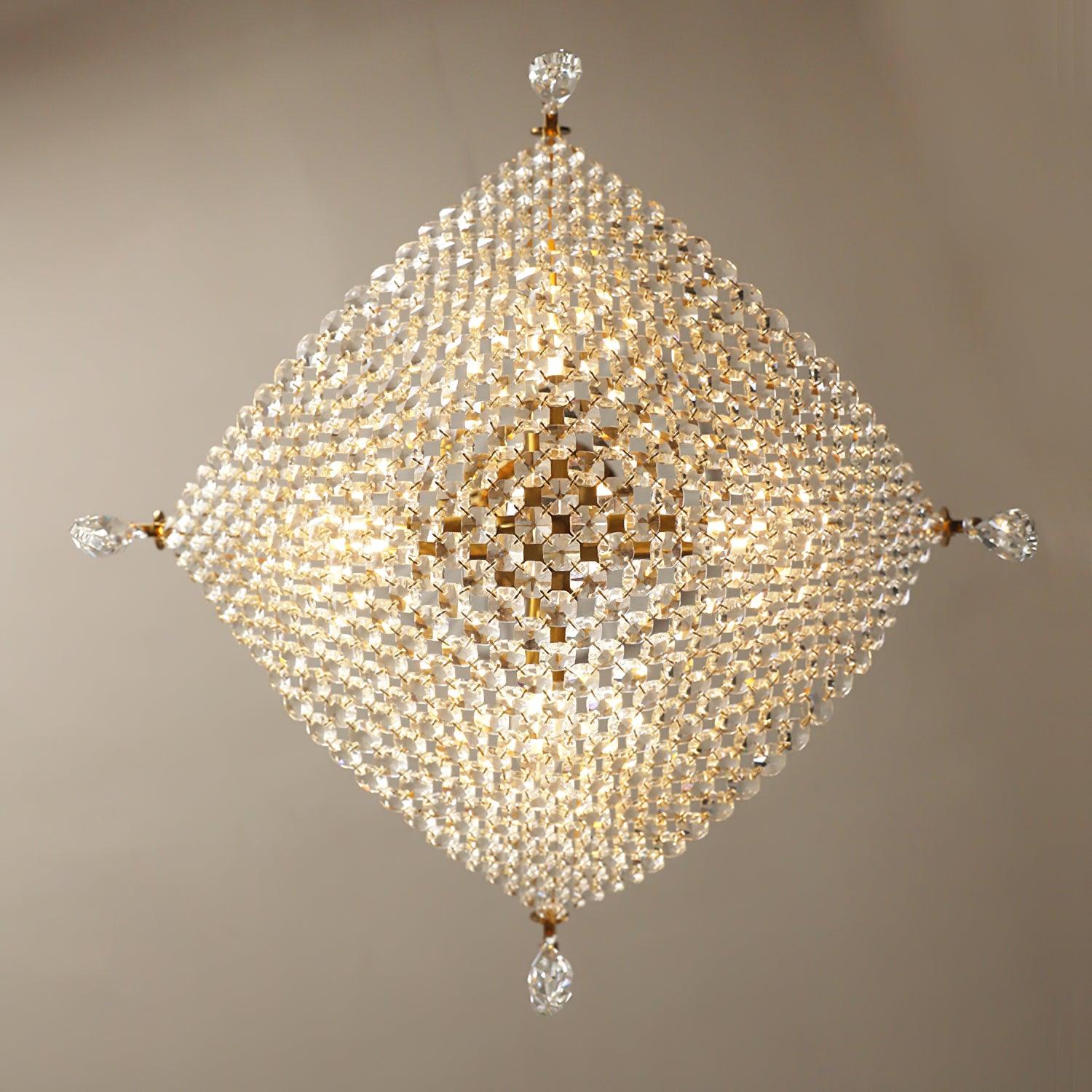 Lustra Chandelier with Crystal Strands and Crystal - Letslighting