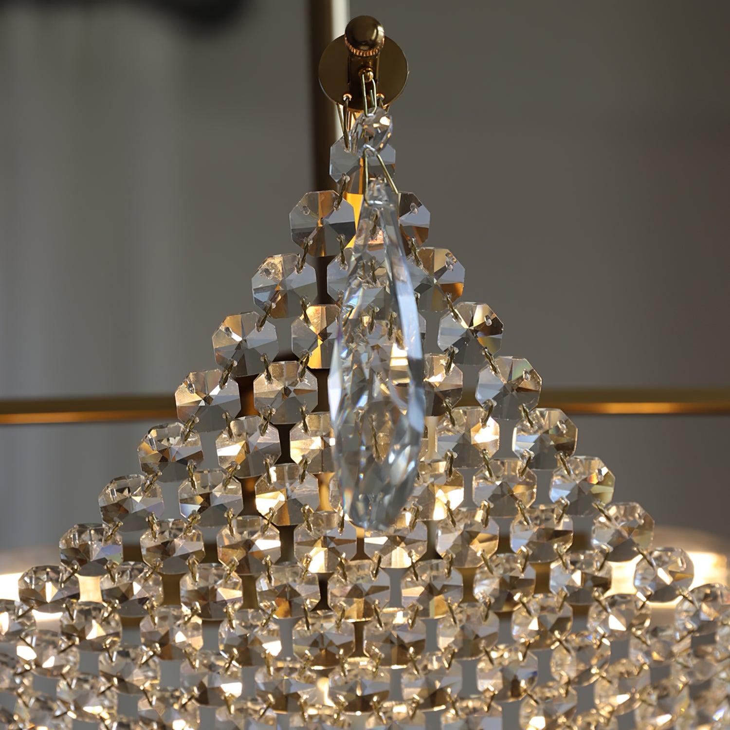 Lustra Chandelier with Crystal Strands and Crystal - Letslighting