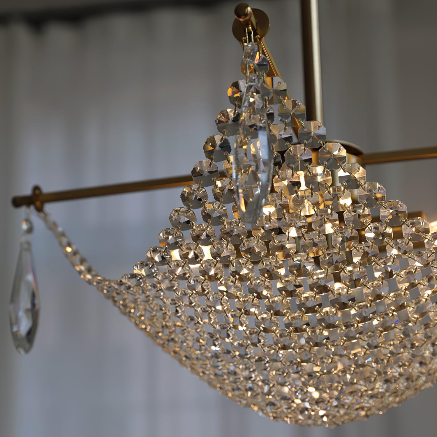 Lustra Chandelier with Crystal Strands and Crystal - Letslighting