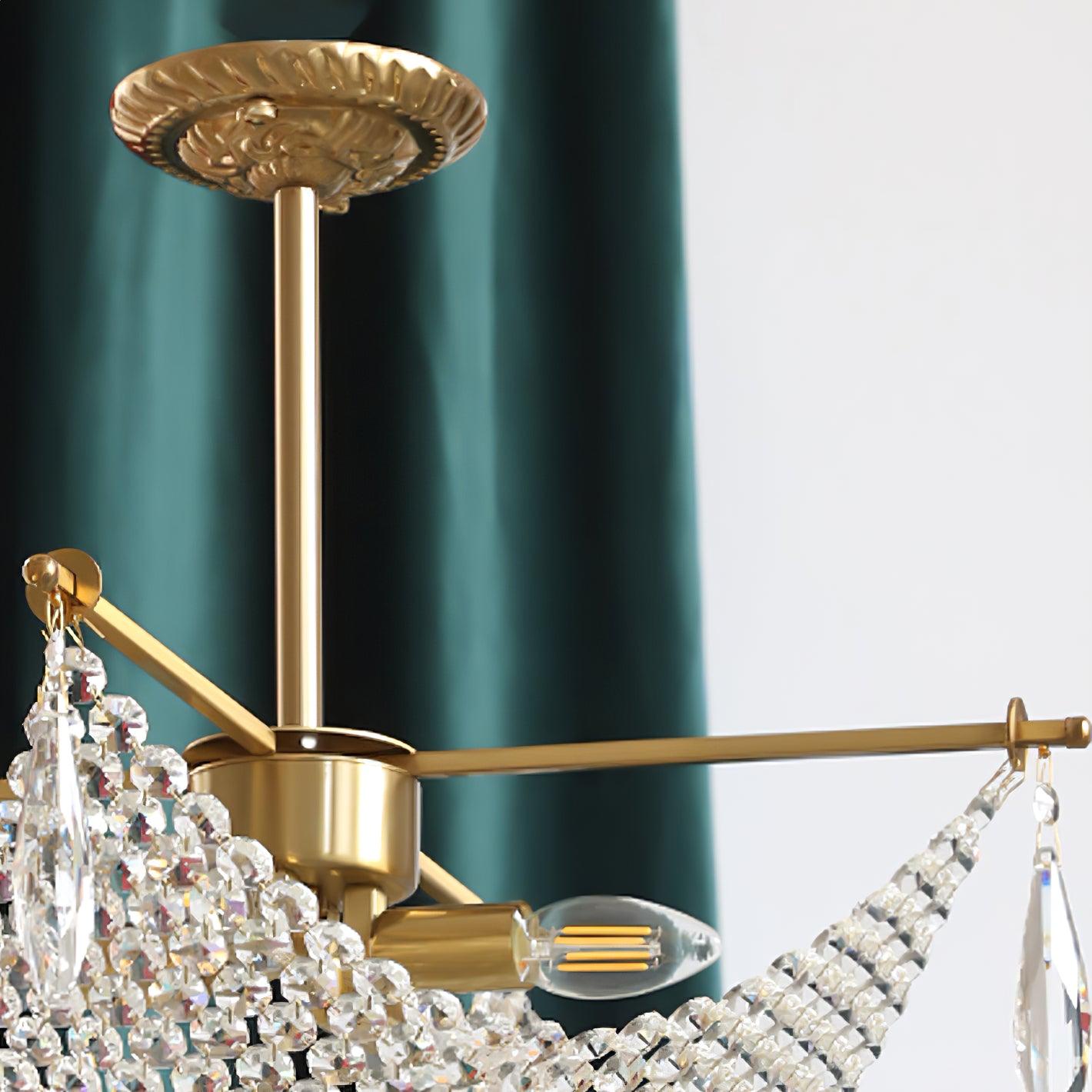 Lustra Chandelier with Crystal Strands and Crystal - Letslighting