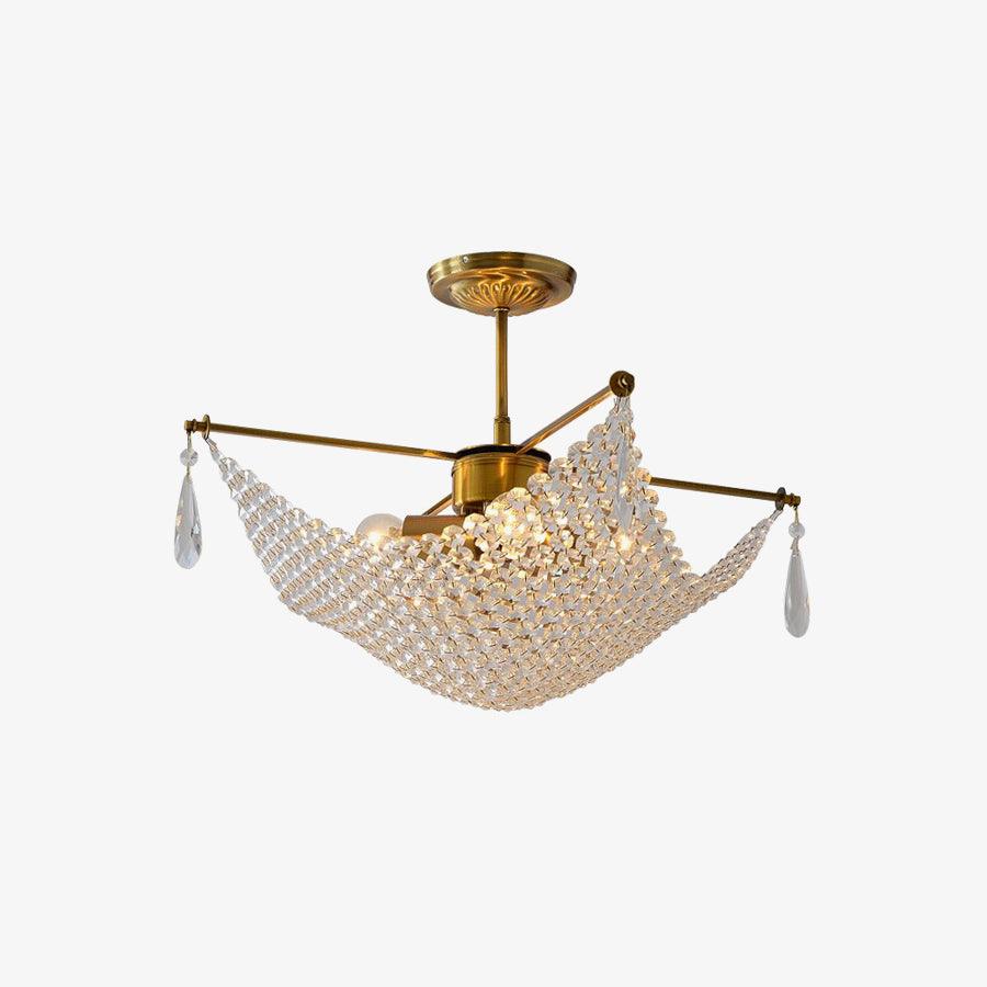 Lustra Chandelier with Crystal Strands and Crystal - Letslighting
