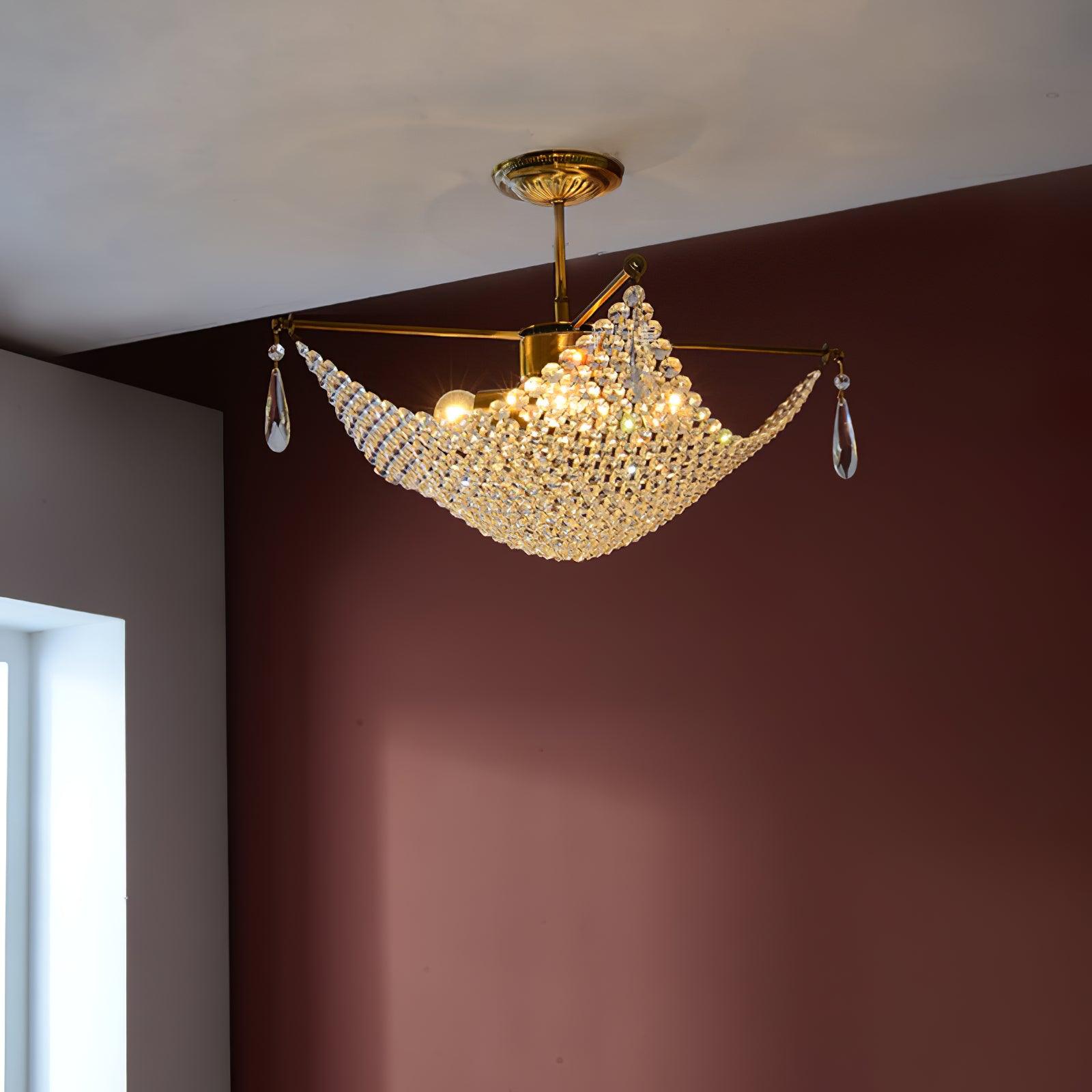 Lustra Chandelier with Crystal Strands and Crystal - Letslighting