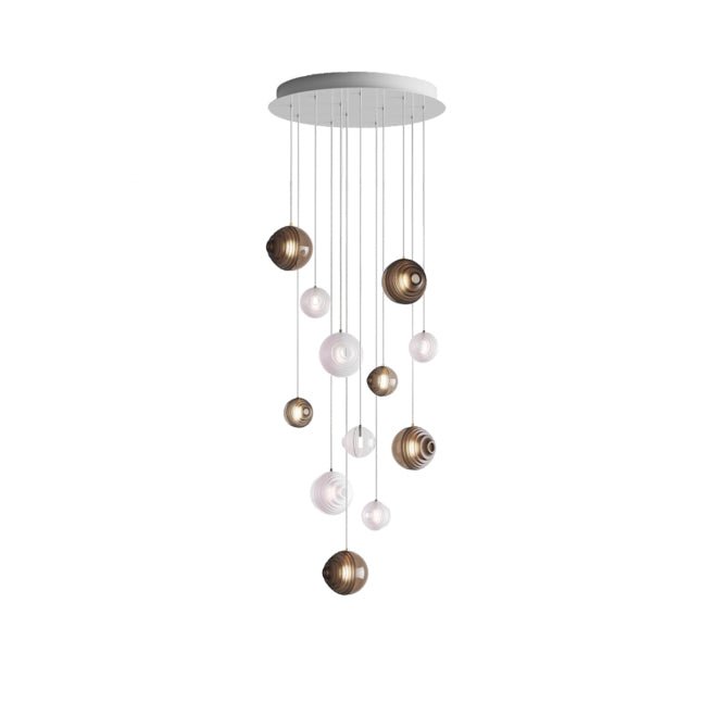 Cascade Modern Metal & Glass Chandelier