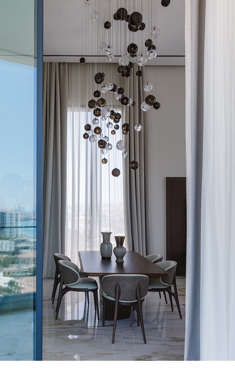 Cascade Modern Metal & Glass Chandelier