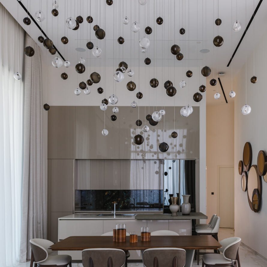 Cascade Modern Metal & Glass Chandelier