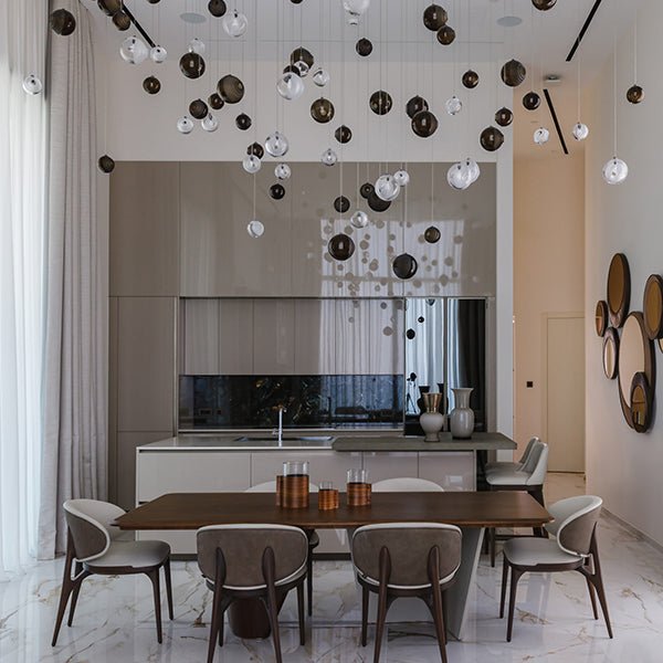 Cascade Modern Metal & Glass Chandelier