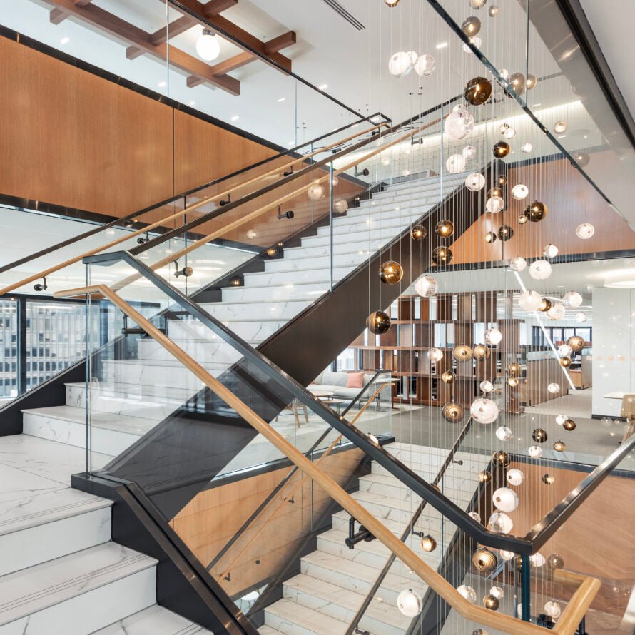 Cascade Modern Metal & Glass Chandelier