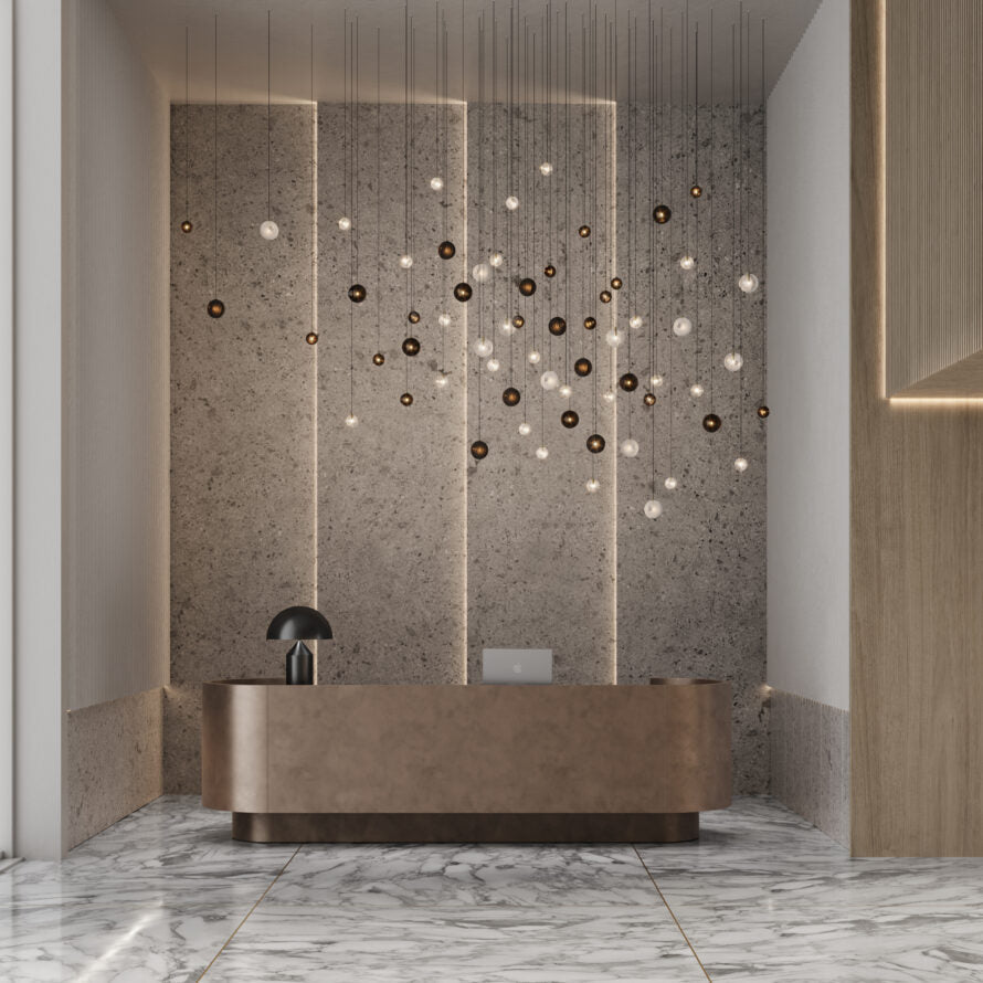 Cascade Modern Metal & Glass Chandelier
