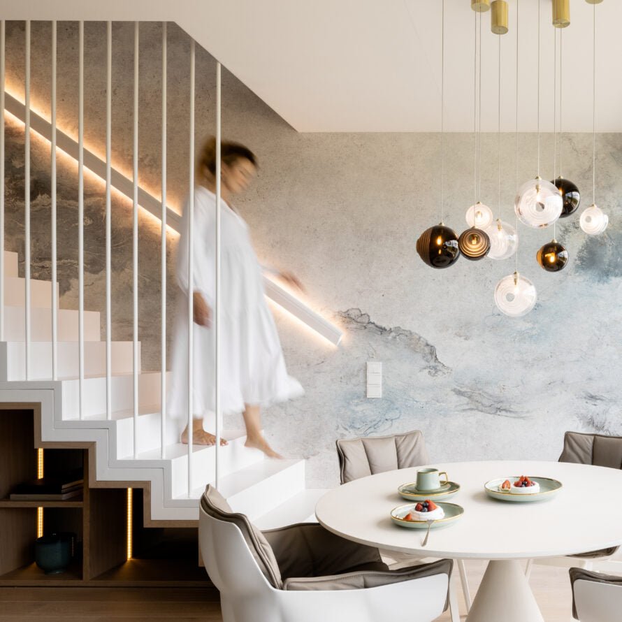 Cascade Modern Metal & Glass Chandelier