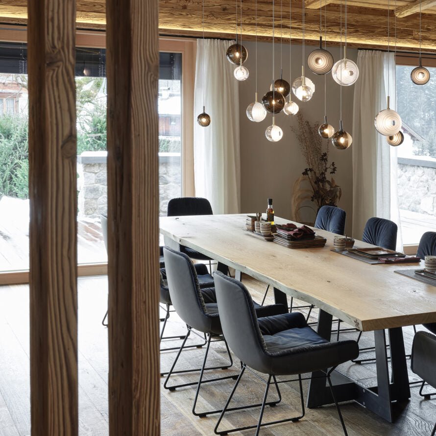 Cascade Modern Metal & Glass Chandelier