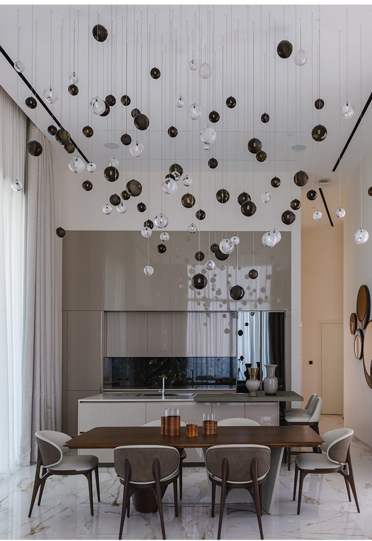 Cascade Modern Metal & Glass Chandelier