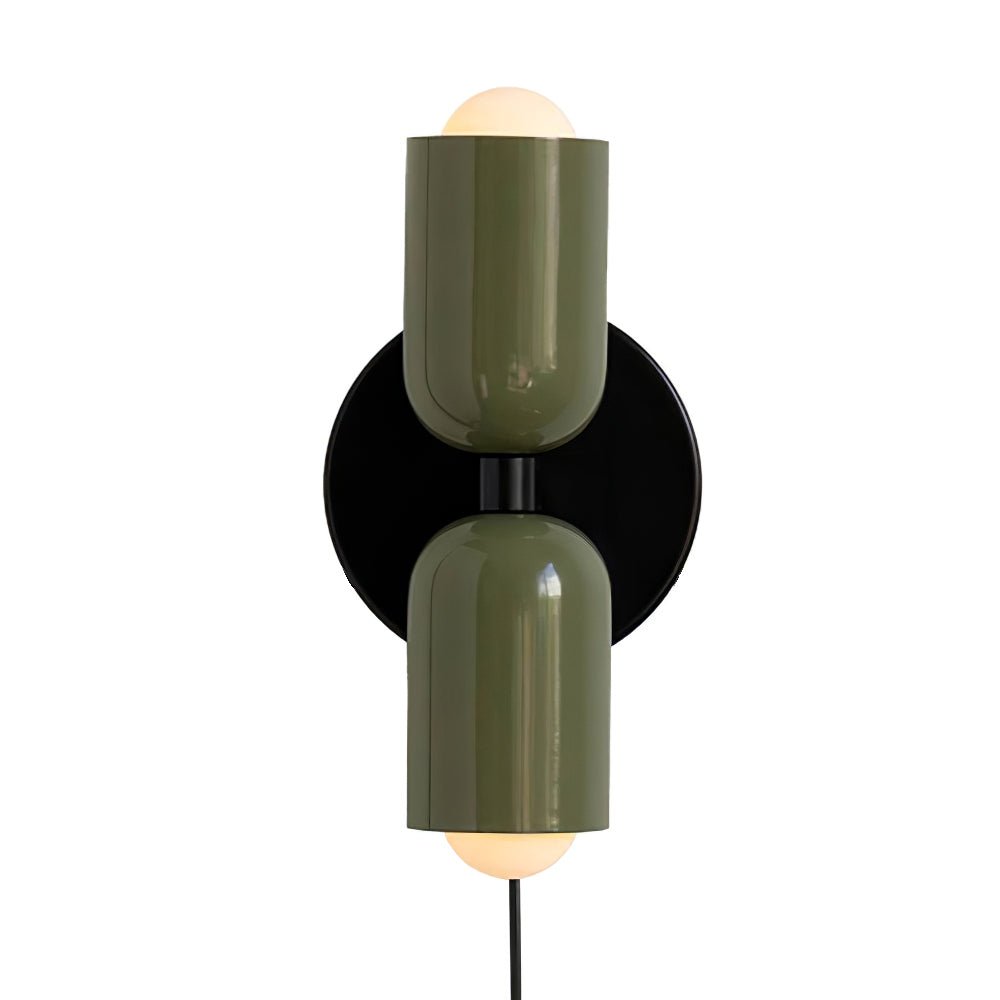 Lustra Wall Lamp Green Black Minimalist Plug-In - Letslighting