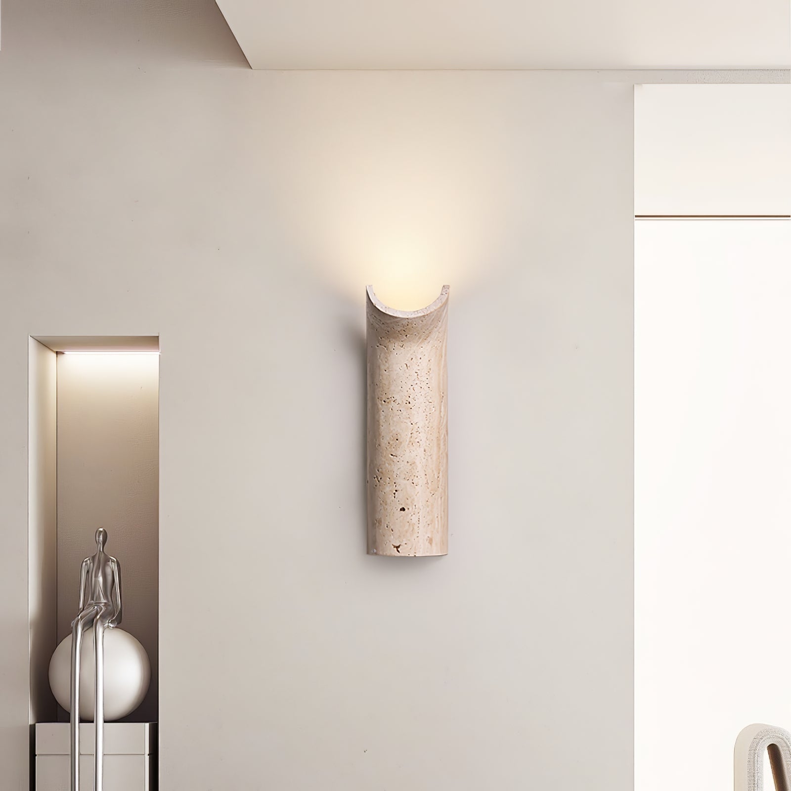 Lycoris Travertine Tapered Wall Light