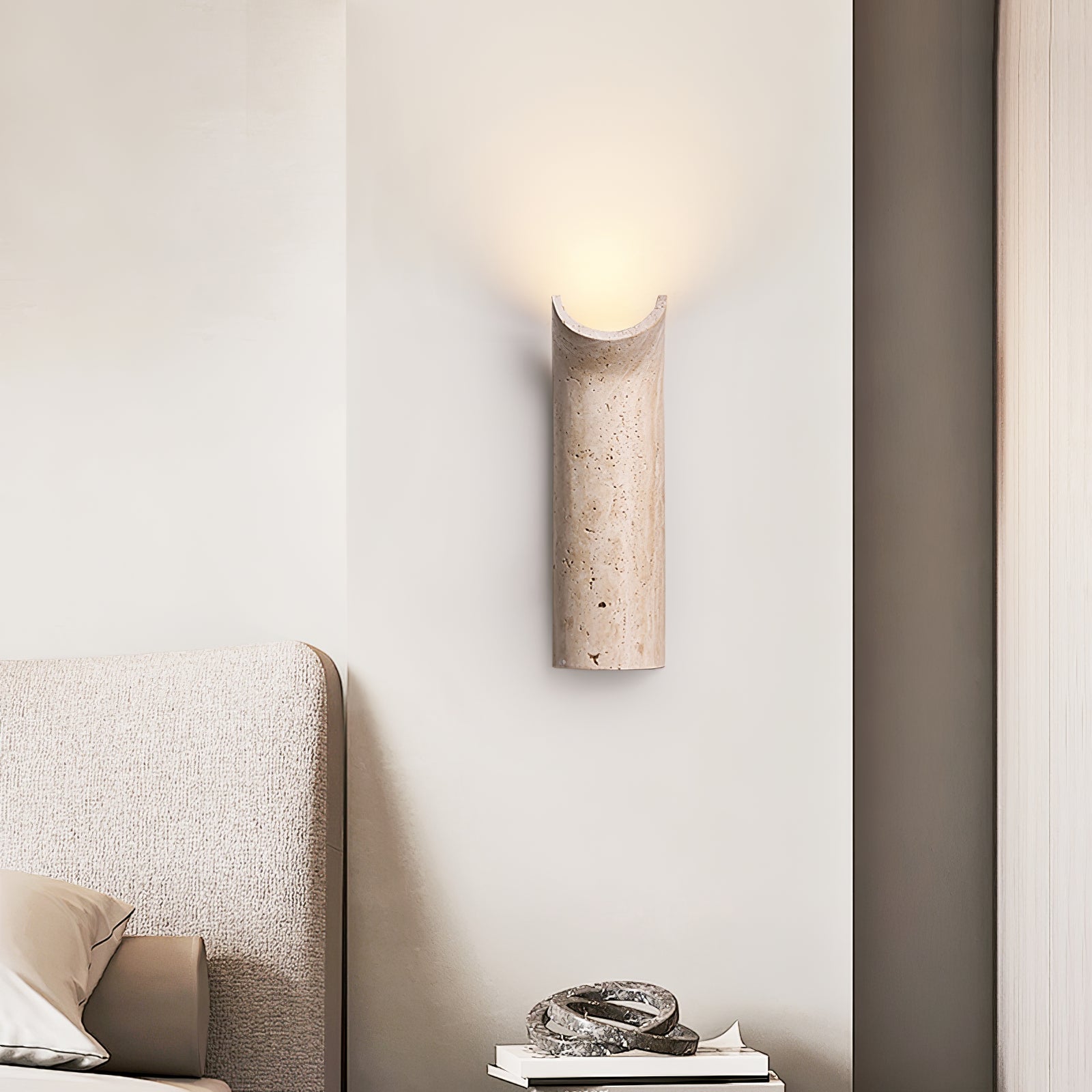 Lycoris Travertine Tapered Wall Light