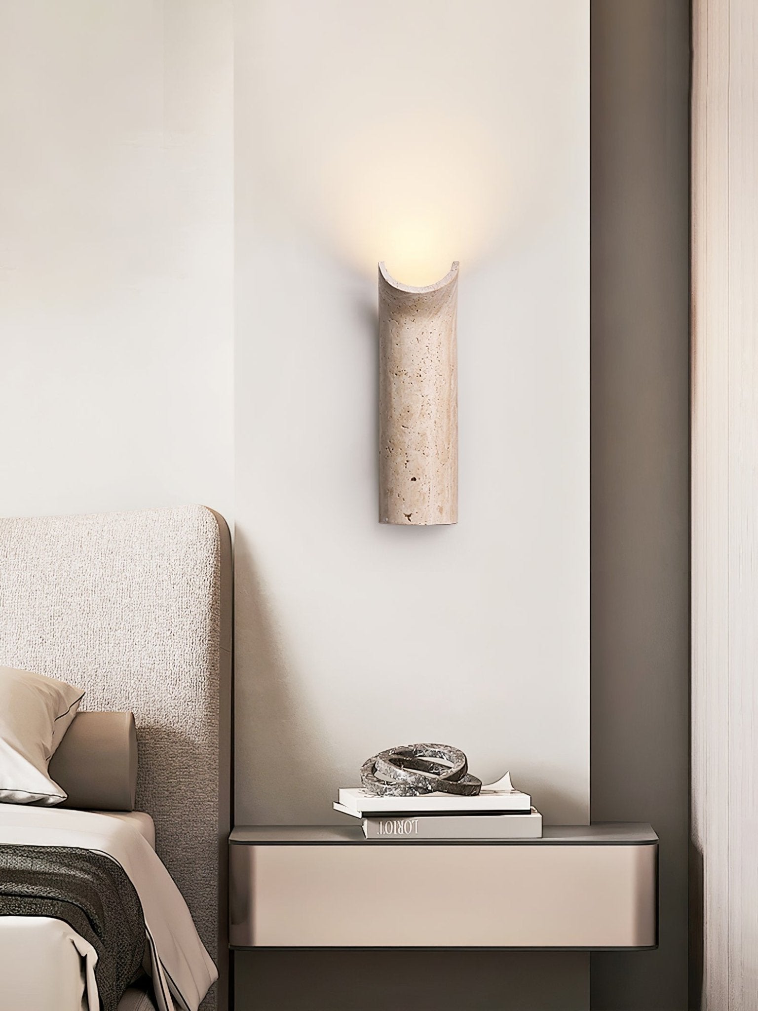 Lycoris Travertine Tapered Wall Light