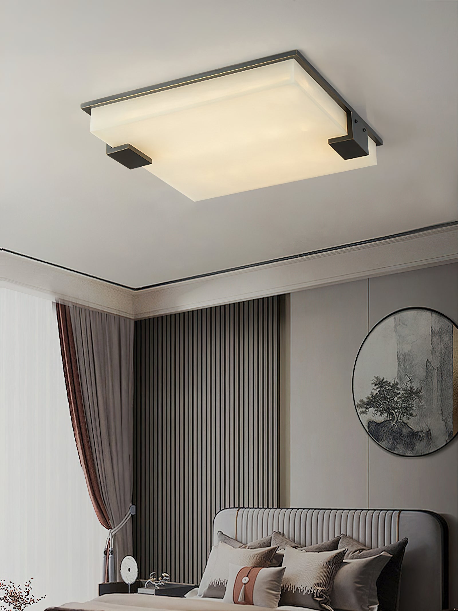 Muse Modern Minimalist Alabaster Flush Mount Ceiling Light - Letslighting