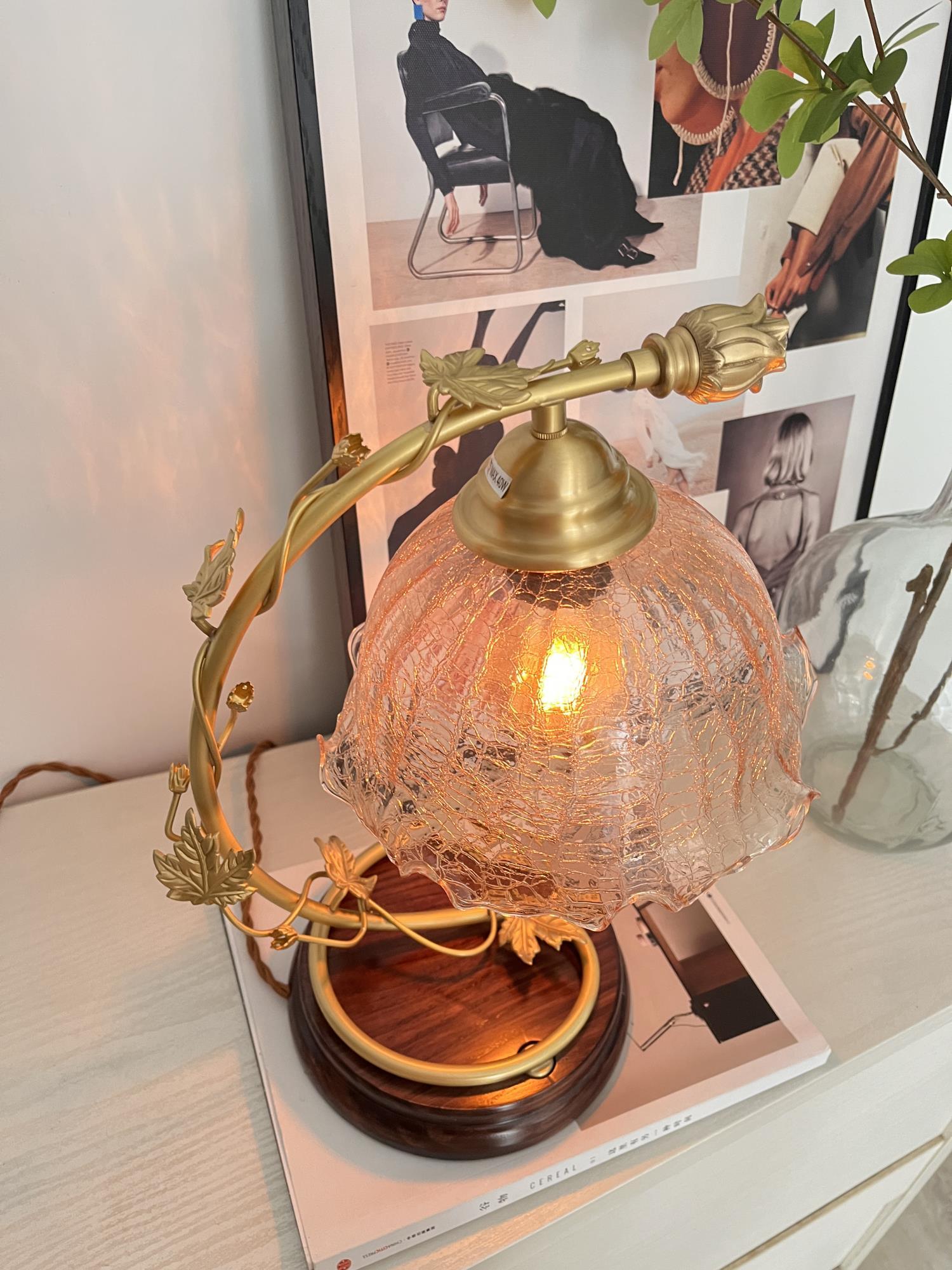 Flarce Brass Wood Table Lamp - Letslighting