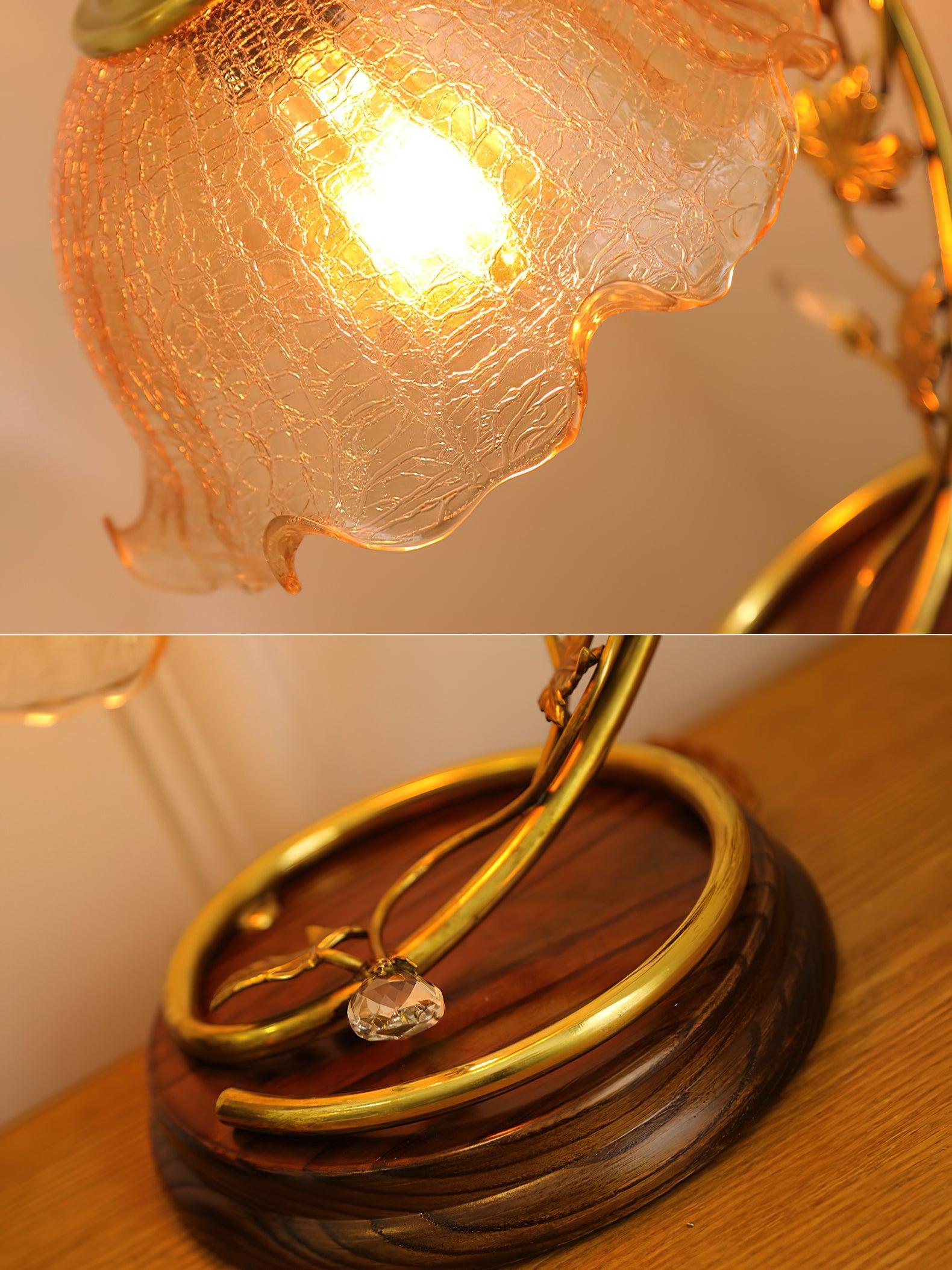 Flarce Brass Wood Table Lamp - Letslighting