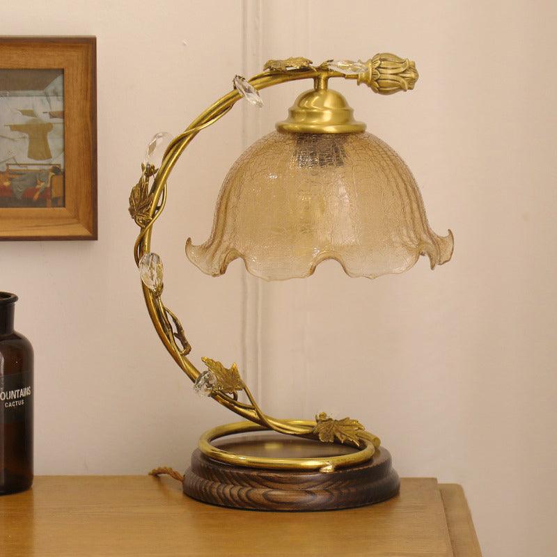 Flarce Brass Wood Table Lamp - Letslighting
