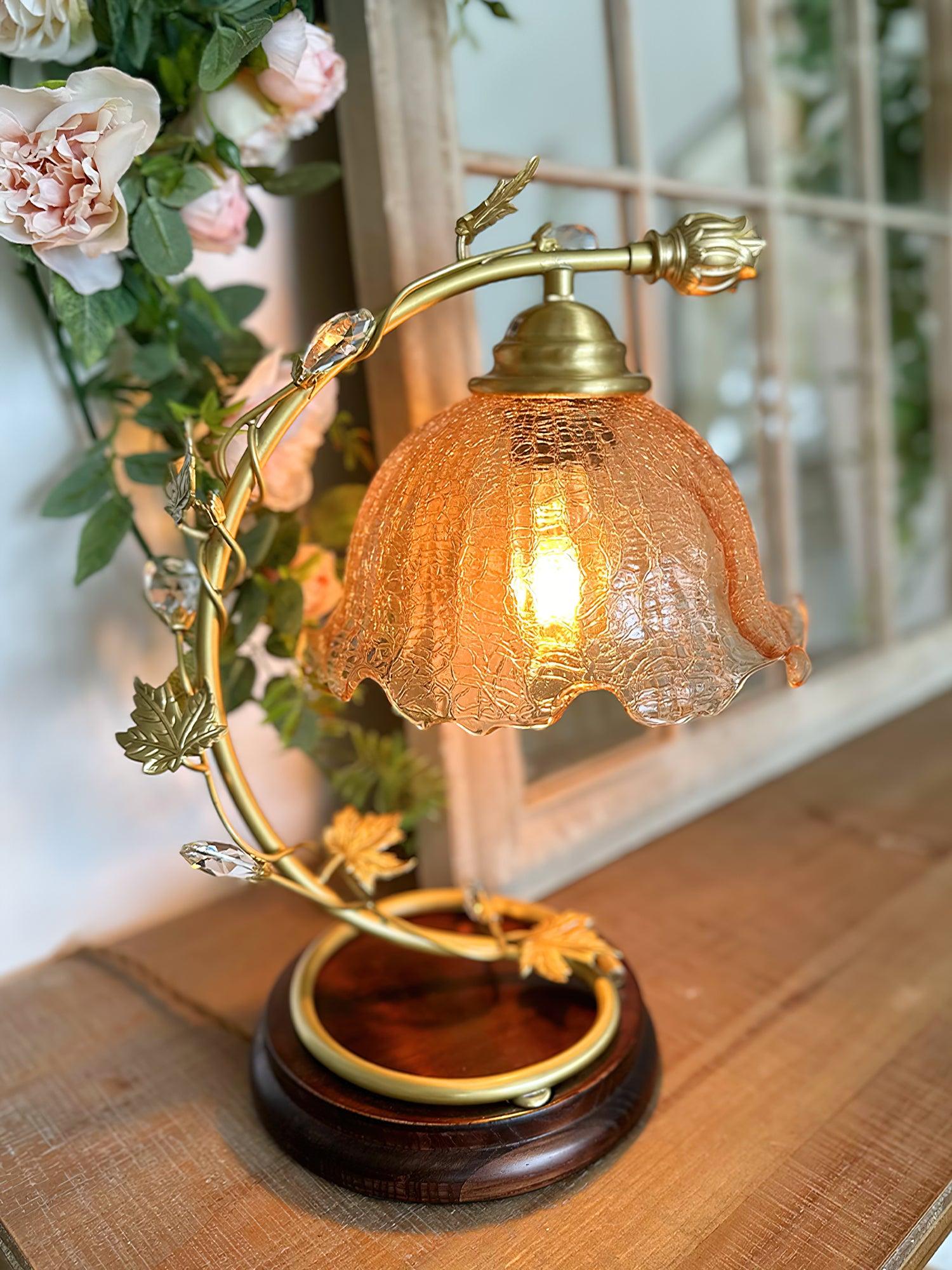 Flarce Brass Wood Table Lamp - Letslighting
