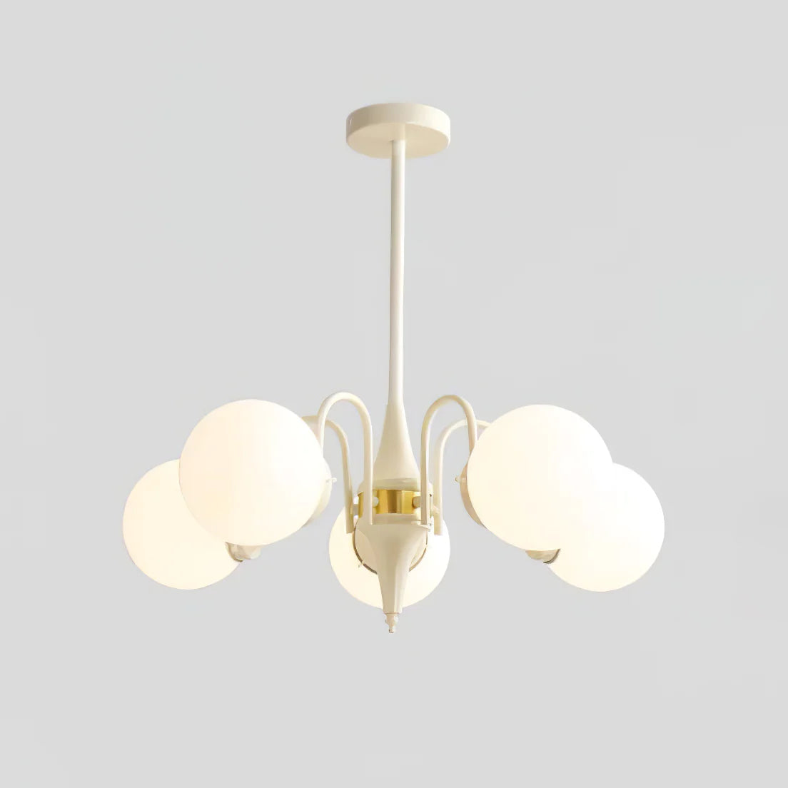 Valentina French LED Chandelier Milky White Cream Living Room - Letslighting