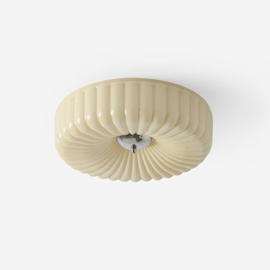 Mivone Cream Glass Flush Mount Ceiling Light - Letslighting