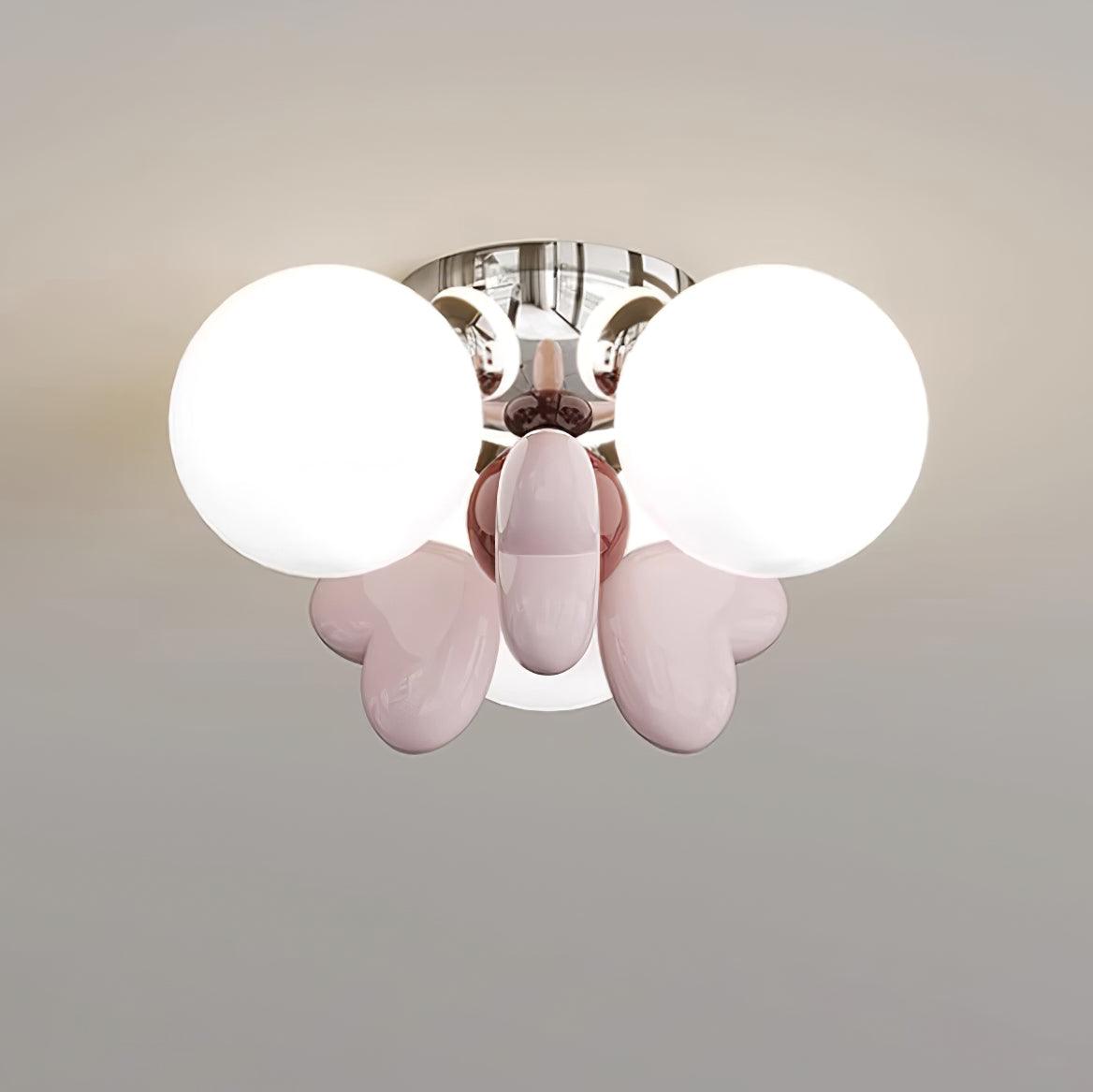 Nica Ceiling Lamp Cream Globe Cluster Modern Bedroom - Letslighting