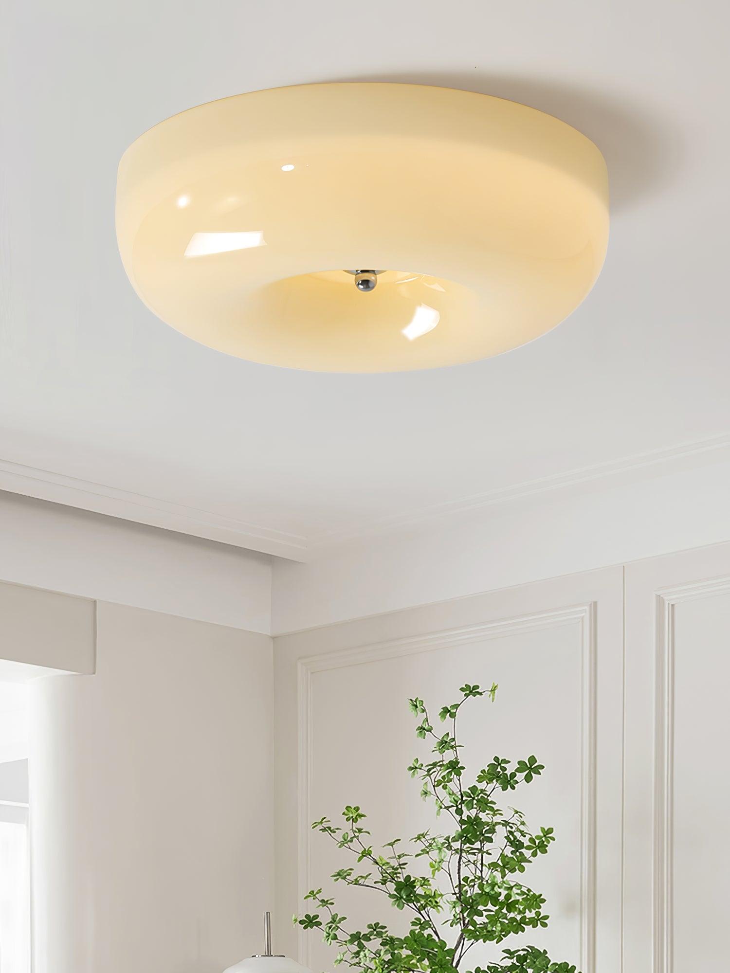 Solara Chandelier Cream Pudding with Blown Glass - Letslighting