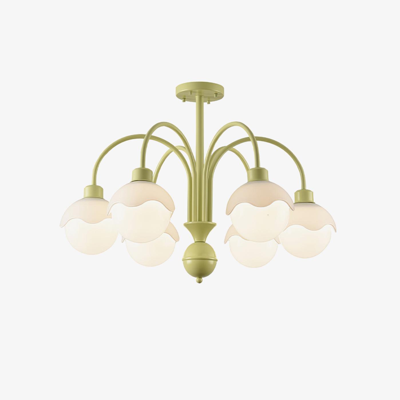 Lustra Chandelier Creamy Lychee Matcha Green Arm - Letslighting