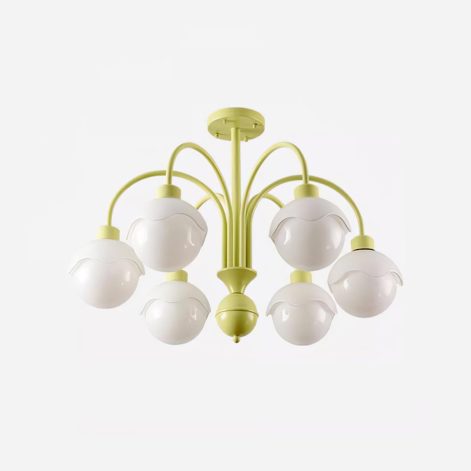 Lustra Chandelier Creamy Lychee Matcha Green Arm - Letslighting