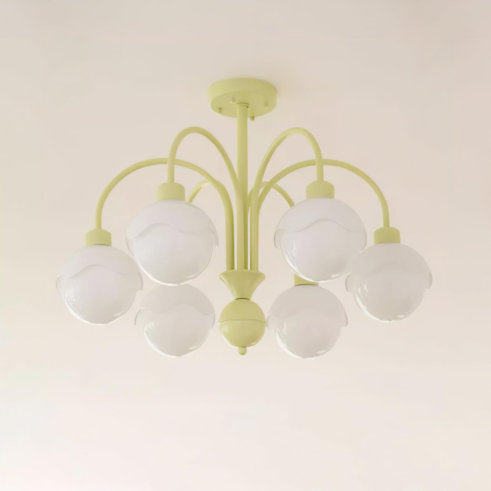 Lustra Chandelier Creamy Lychee Matcha Green Arm - Letslighting