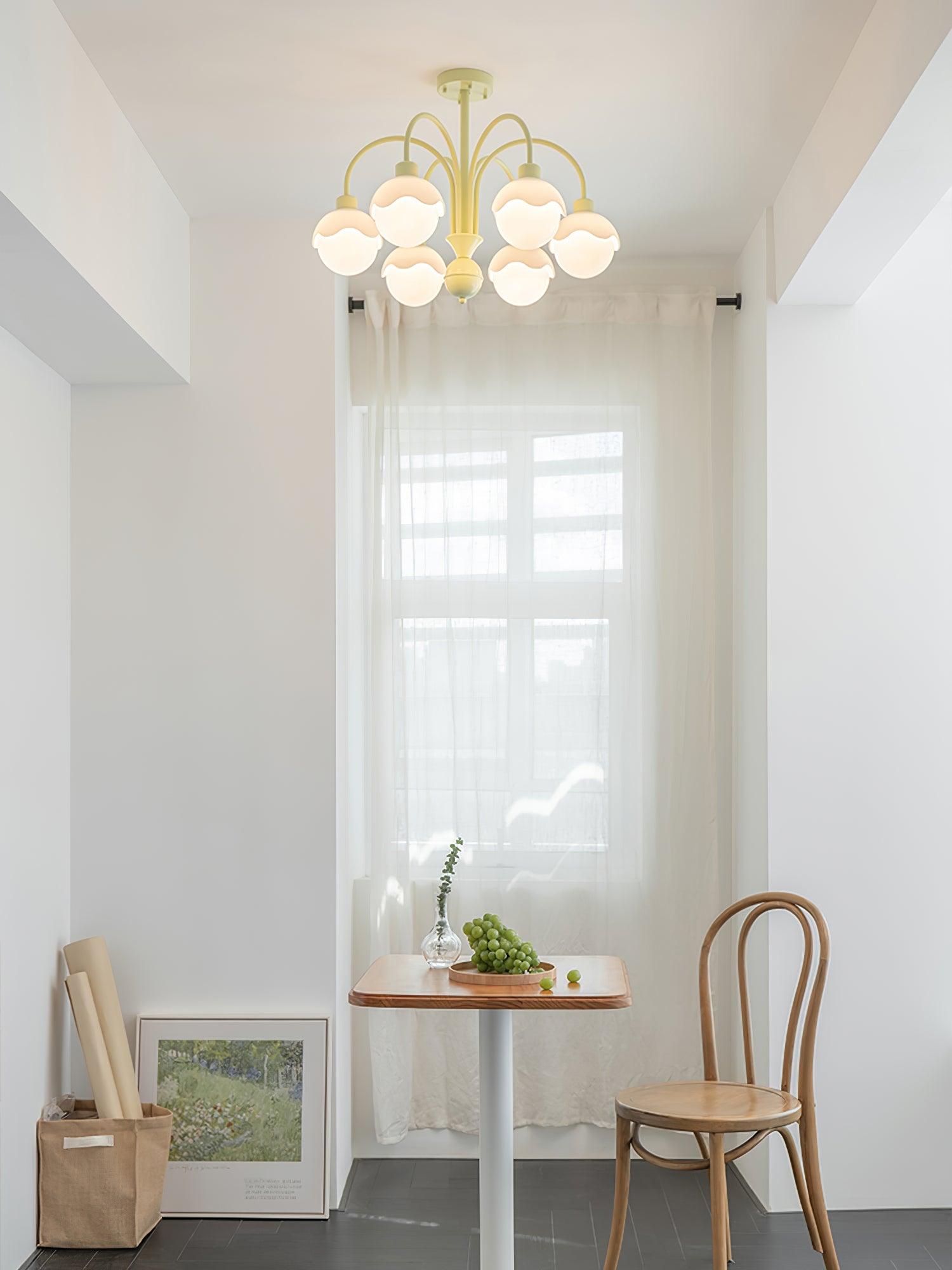 Lustra Chandelier Creamy Lychee Matcha Green Arm - Letslighting