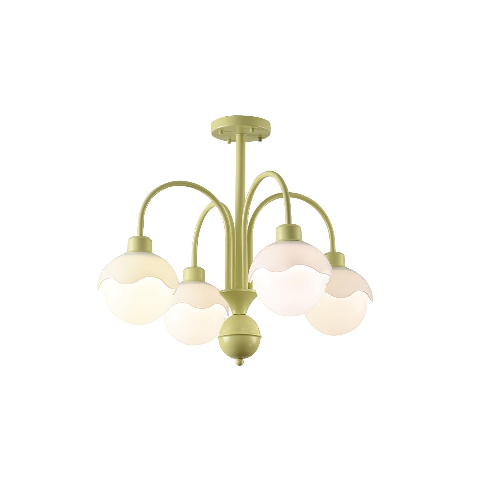 Lustra Chandelier Creamy Lychee Matcha Green Arm - Letslighting