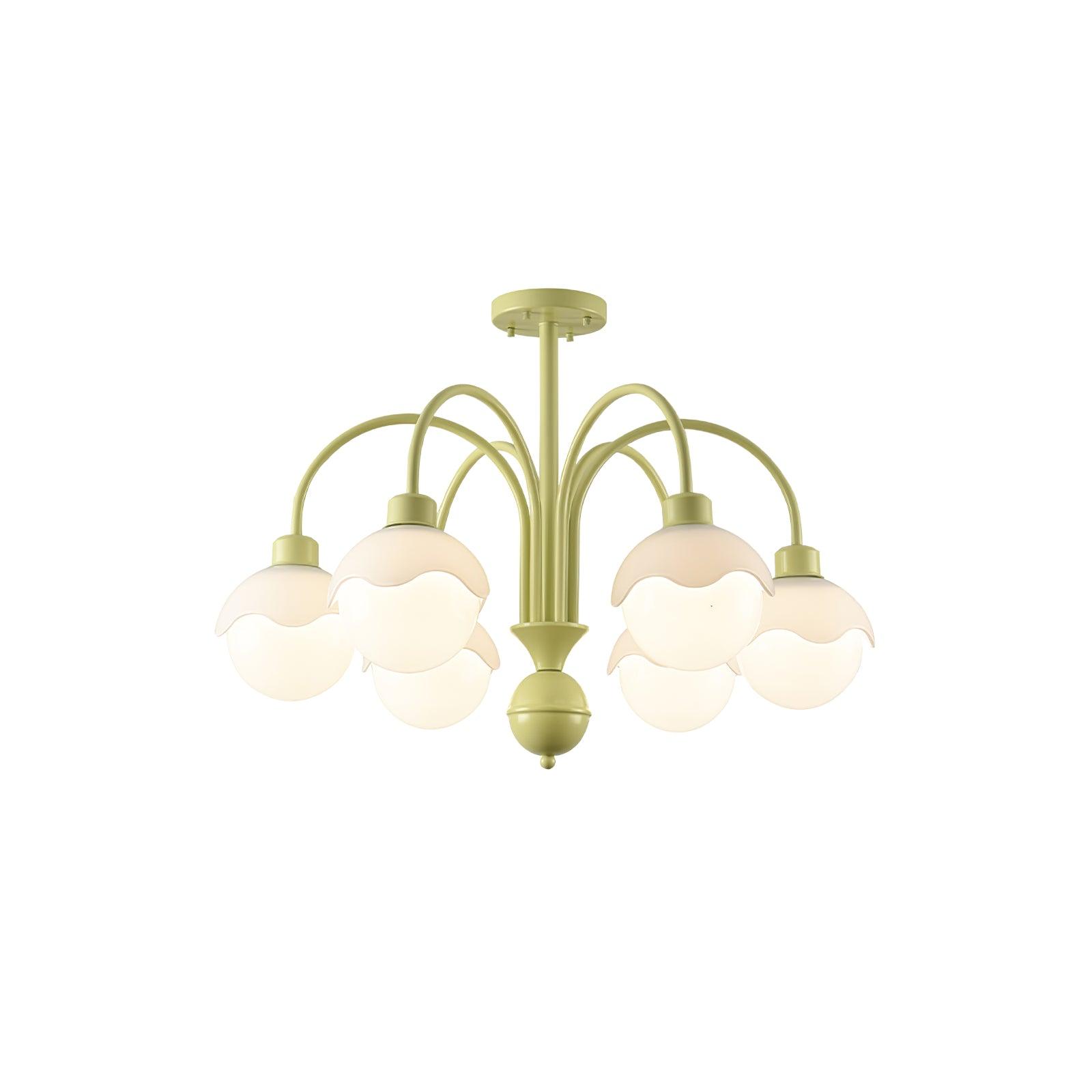 Lustra Chandelier Creamy Lychee Matcha Green Arm - Letslighting