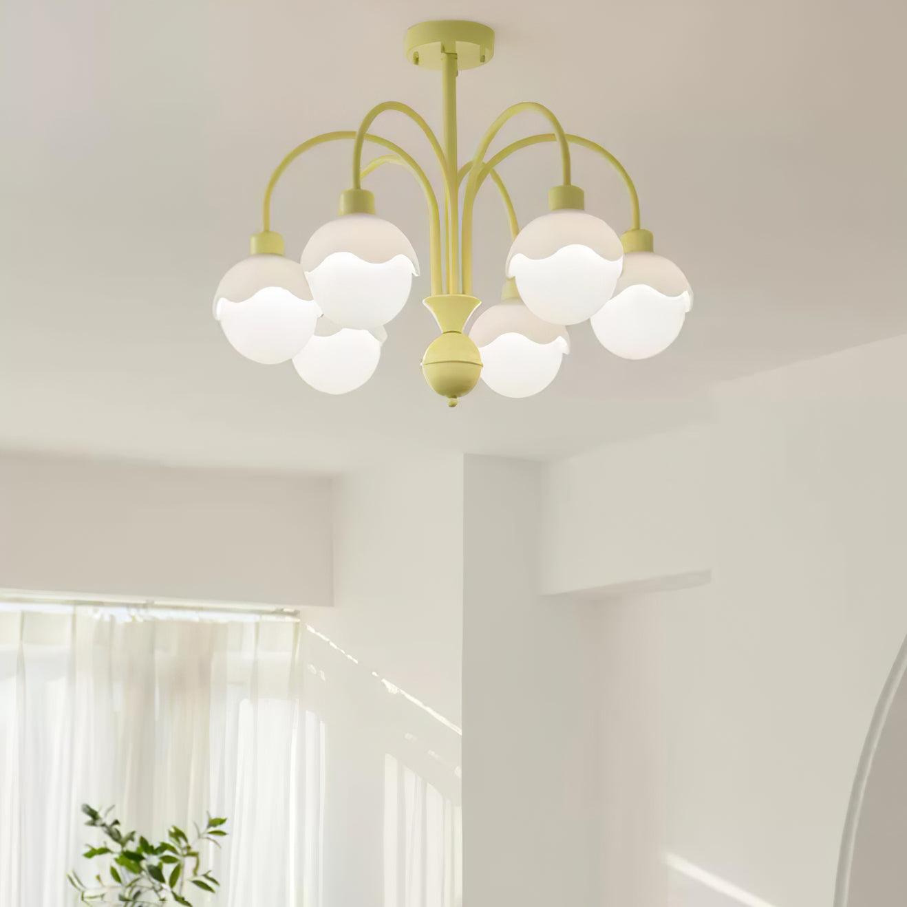Lustra Chandelier Creamy Lychee Matcha Green Arm - Letslighting