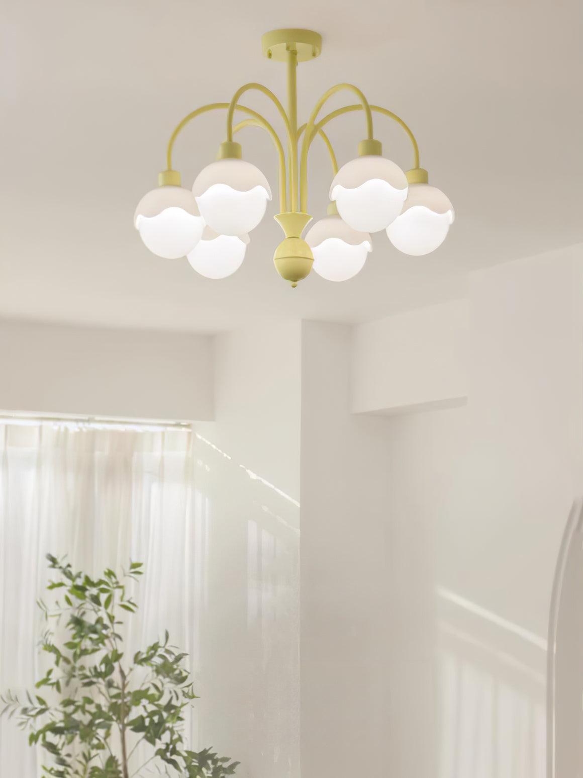 Lustra Chandelier Creamy Lychee Matcha Green Arm - Letslighting