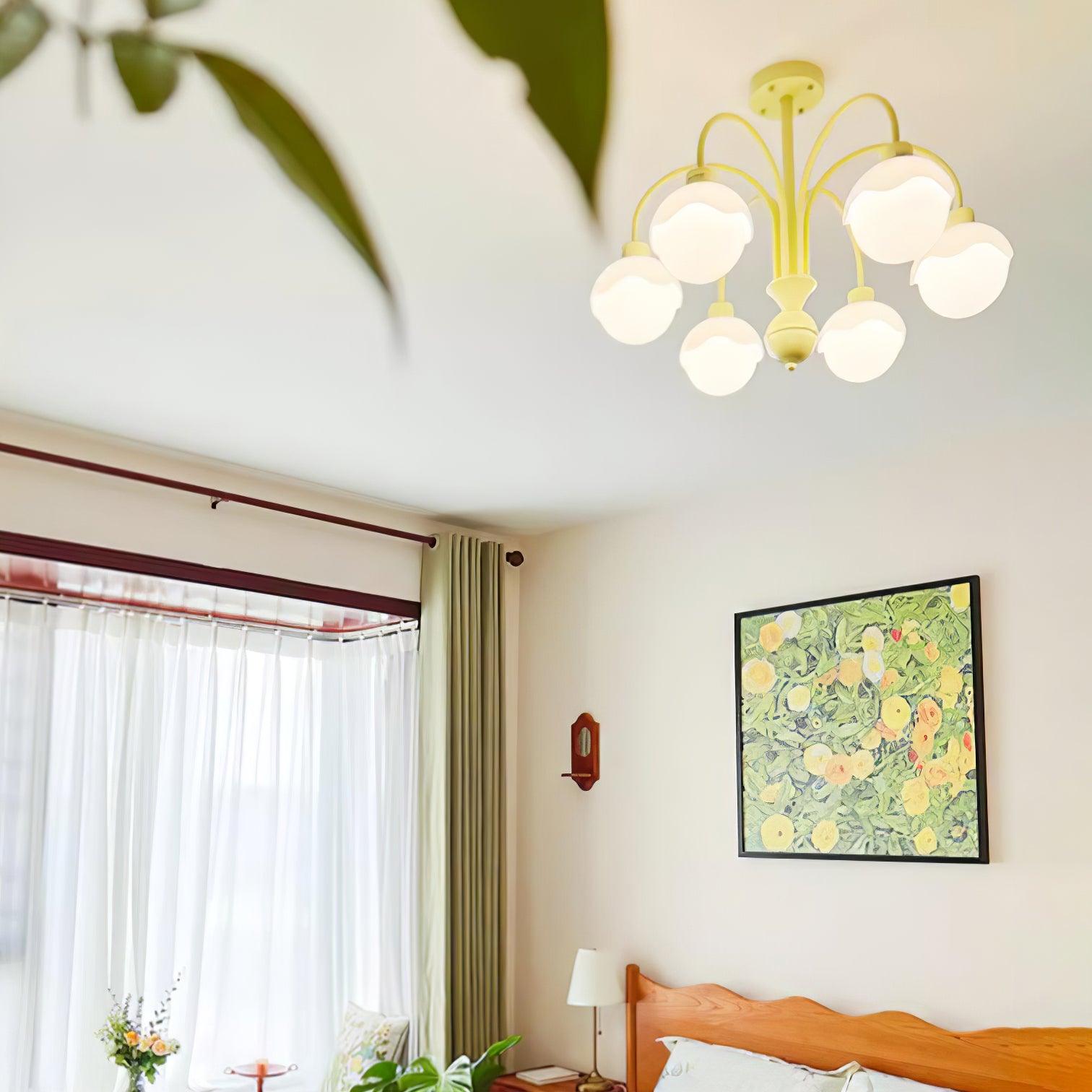 Lustra Chandelier Creamy Lychee Matcha Green Arm - Letslighting